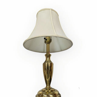 Brass Table Lamp with Ivory Shade - 24"h x 14"d