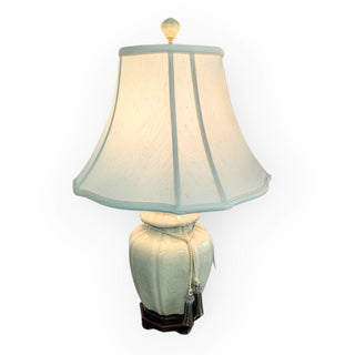 Tassled Ceramic Table Lamp with Shade - 28"h x 17" dia