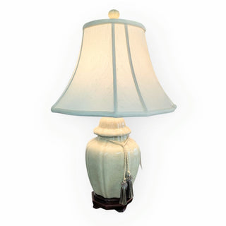 Tassled Ceramic Table Lamp with Shade - 28"h x 17" dia