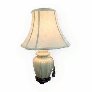 Tassled Ceramic Table Lamp with Shade - 28"h x 17" dia