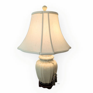 Tassled Ceramic Table Lamp with Shade - 28"h x 17" dia