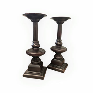 Set of 2 Large Pillar Candle Holders