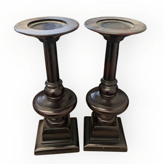 Set of 2 Large Pillar Candle Holders