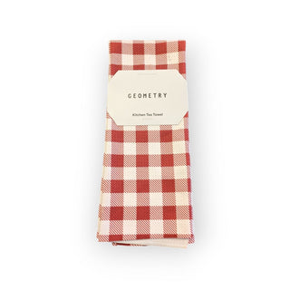 Christmas Gingham Red Tea Towel | Geometry