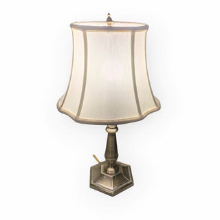 Brass Finish Swing Arm Lamp with Shade (As Is)- 21"h x 11"w x 9"d