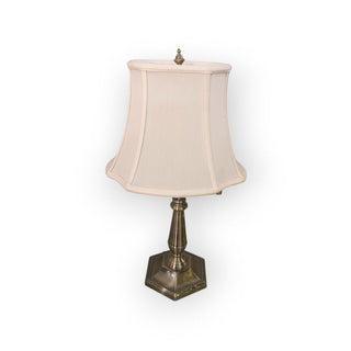 Brass Finish Swing Arm Lamp with Shade (As Is)- 21"h x 11"w x 9"d