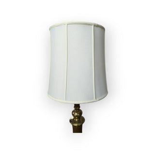 Large Brass Table Lamp with Ivory Drum Shade