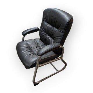 Faux Leather and Chrome Arm Chair