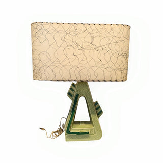 MCM Green Ceramic Lamp with Shade