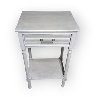 Grey Side Table with Single Drawer