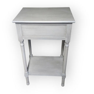 Grey Side Table with Single Drawer