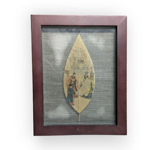 Set of 2 Handpainted Leaves in Floating Frame