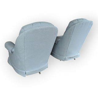 Blue Swivel Tufted Arm Chair, Rowe Furniture