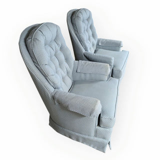 Blue Swivel Tufted Arm Chair, Rowe Furniture