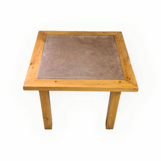 Wood End Table with Tile Top