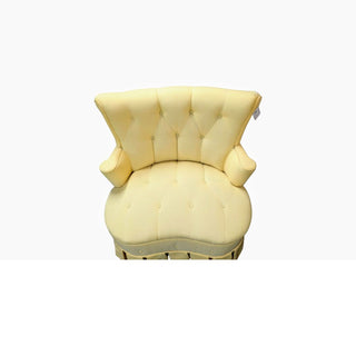 Vintage Tufted Upholstered  Wide Chair