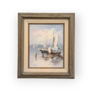 Vintage Seascape Oil Painting