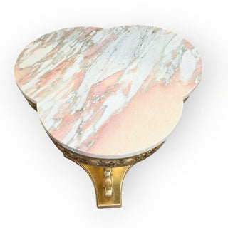 Pink Marble Top Vintage End Table 25Wx23Hx25D