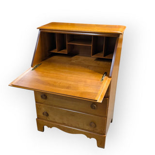 Mid Century Modern Blonde Maple Secretary Desk/ Dresser, 30Wx41Hx19D