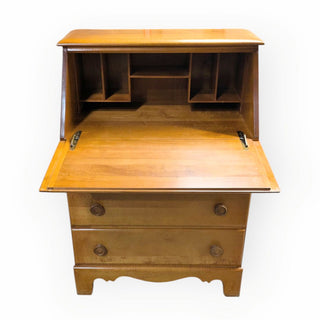 Mid Century Modern Blonde Maple Secretary Desk/ Dresser, 30Wx41Hx19D