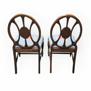 Vintage Wooden Chair with Cross Stitching 20Wx23Dx39H