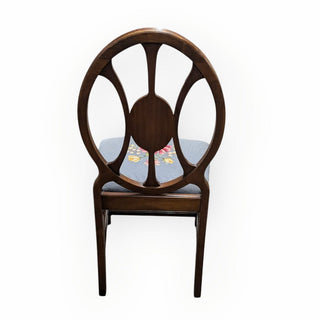 Vintage Wooden Chair with Cross Stitching 20Wx23Dx39H