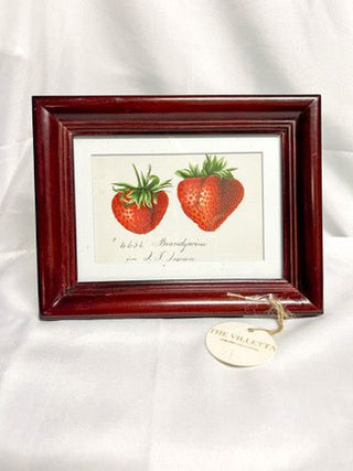 Two Strawberries in Redwood Frame 5x7