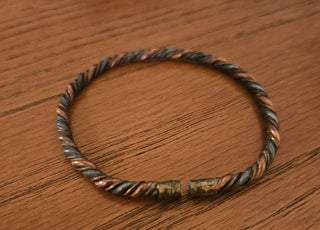 African Mixed Metal Twisted Cuff Bracelet