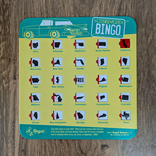 License Plate Travel Bingo Card - Green