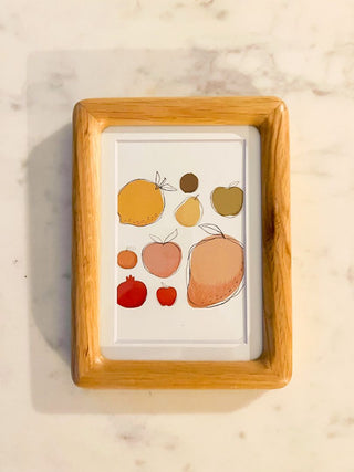Fruit Sketch Art Print in Retro Bubble Frame