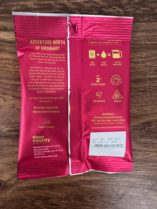 Mistletoe Mocha Holiday Flavored Coffee – 1.5 oz Full Pot Bag | Door County Coffee