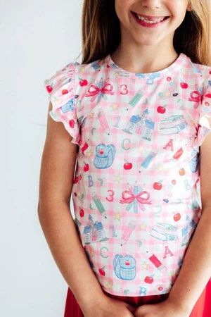 Back to School Ruffle Tee - 5/6 Years