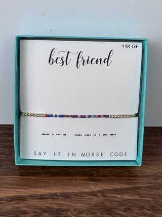 Best Friend Morse Code Bracelet | Gold