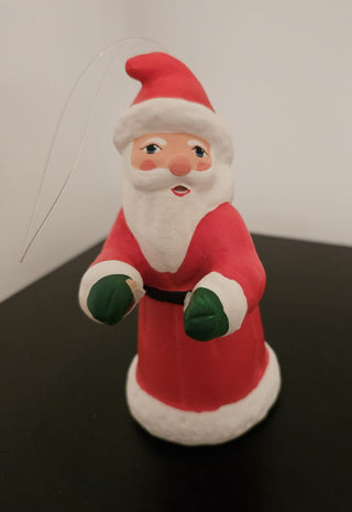 Vintage Santa in Mittens Bell or Ornament