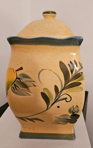 Vintage Handpainted Nonni's Biscotti Jar & Lid (2 Pieces)