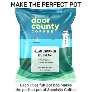 Pecan Cinnamon Ice Cream Flavored Coffee – 1.5 oz Full Pot Bag | Door County Coffee