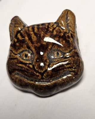 Vintage Ceramic Cheshire Cat Pin