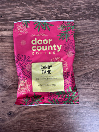 Candy Cane Java Holiday Flavored Coffee – 1.5 oz Full Pot Bag | Door County Coffee