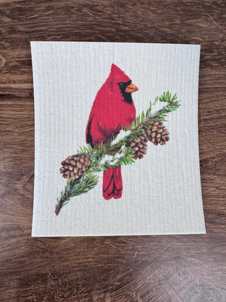 Cardinal Holiday Sponge Cloth