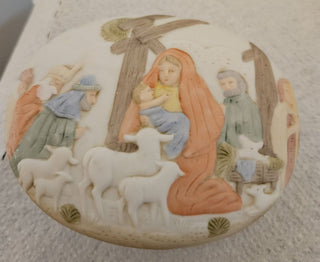 Vintage Lefton Porcelain Nativity Box