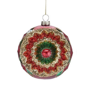 Vintage Inspired Conclave red and green ornament - Hand Painted