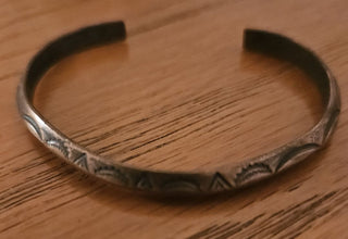 Vintage Copper Cuff Bracelet with Native American Designs