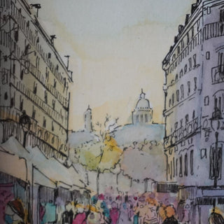 Original Painting "Paris Market at Sunset"