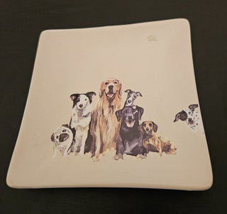 Cathy Walters' "Dog Bunch 1" Square Plate