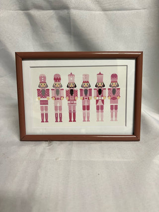 Pink Nutcrackers Print in Wood Frame