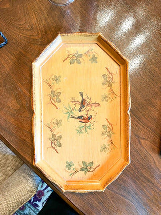 Wood Florentine Drinks Tray Birds (Sourced in Umbria, Italy)