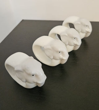 Ceramic Elephant Napkin Rings SET OF 4