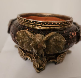 Elephant Head Planter with Leather Look, Faux Bronze Trim - Vintage & Antique Mall | Jackson Square Mall in La Grange, IL