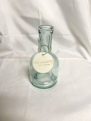 Small Blue Green Bottle with Inverted Dimple