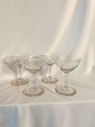 Etched Champagne Coupes (Set of 4)